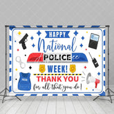 Aperturee - Aperturee Blue Happy National Police Week Thank You Backdrop